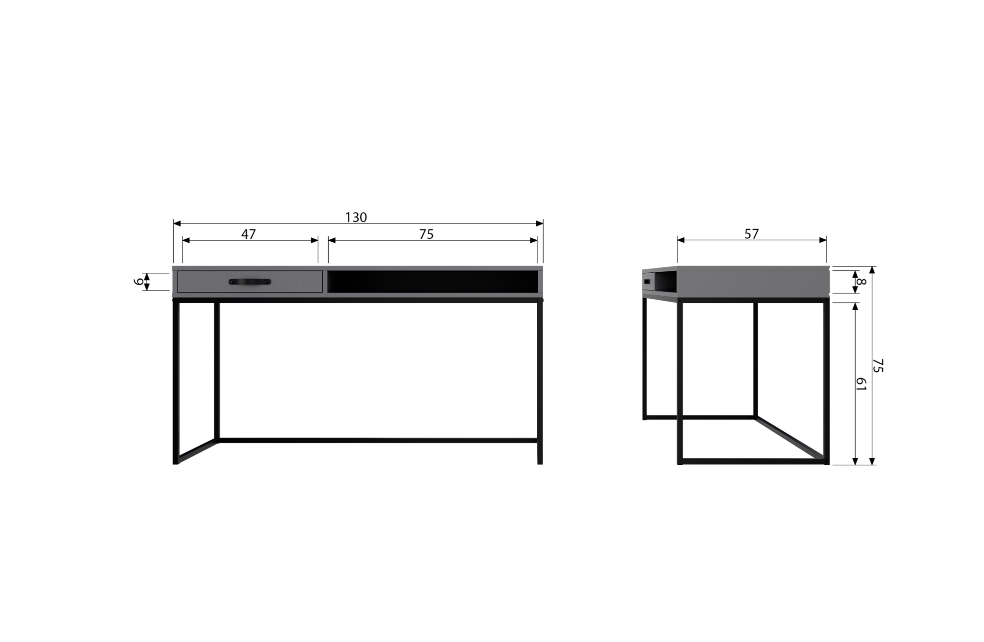 WOOOD bureau Morrius grenen Morris bureau grenen leem [fsc]