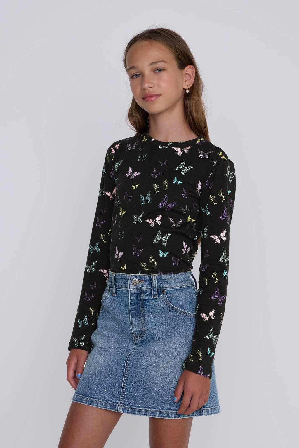 Coolcat Longsleeve Top Tyra met Vlinder All-over Print