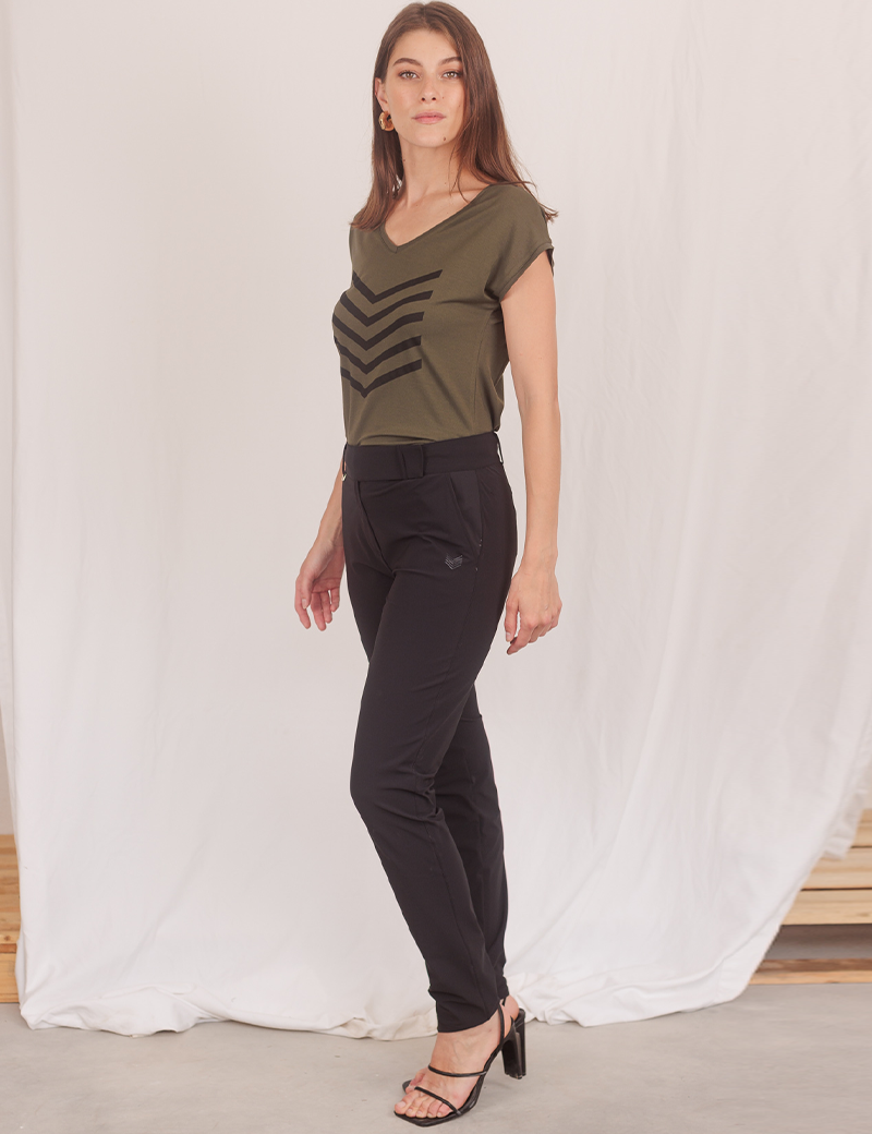 HBT BASICS NEW |  PANTALON FEMME IZZIE SLIM CITY NOIR