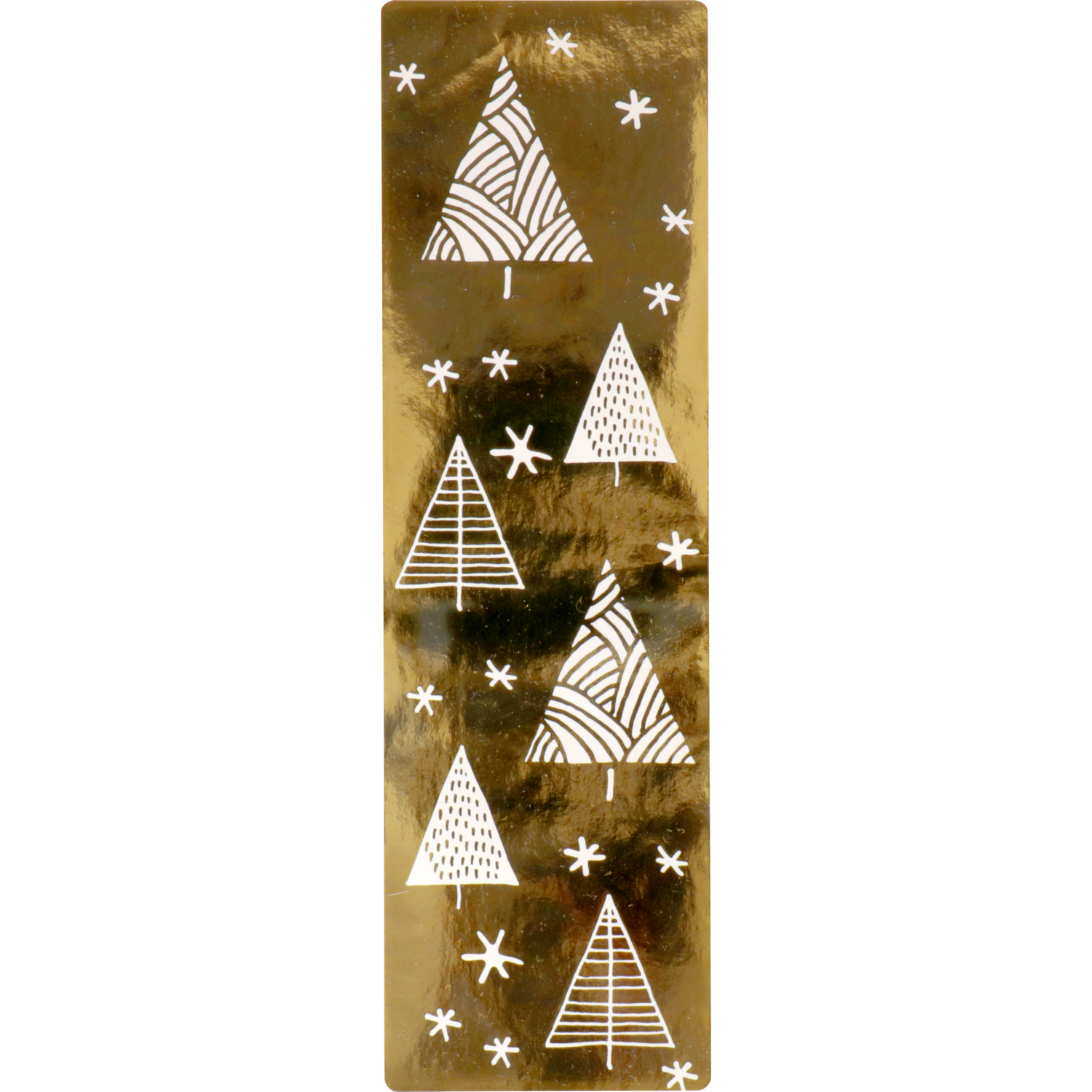 Sluitsticker, Trees, 200x60mm, papier + PE, goud/wit