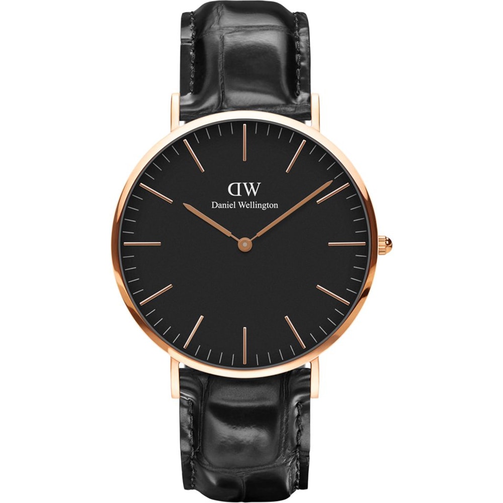 Montre à quartz - Plaqué or rose & cuir - Femme
