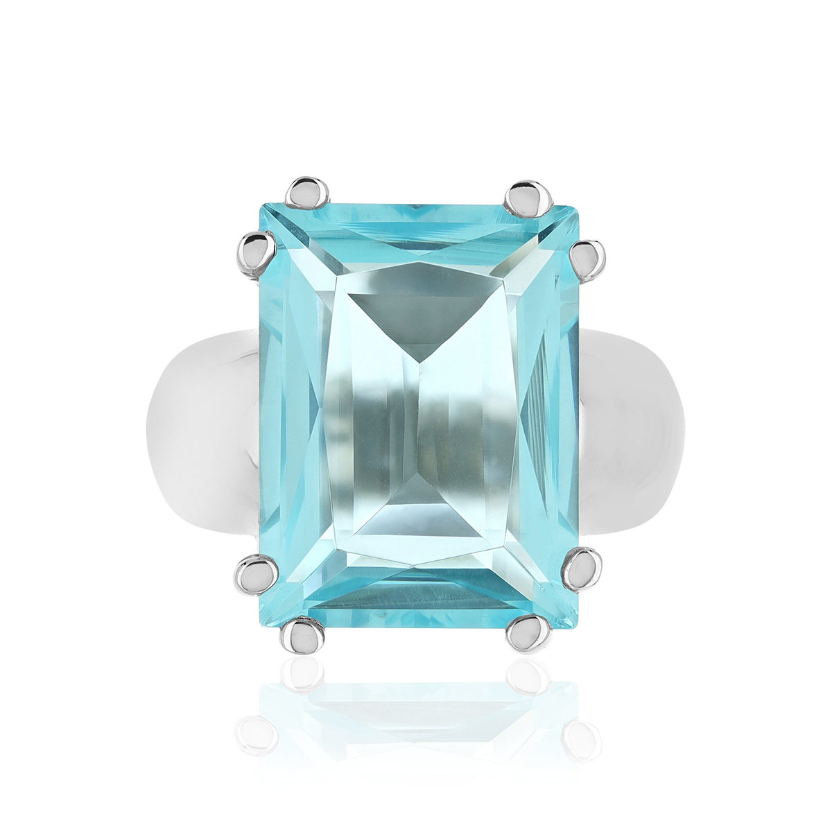 Bague argent 925 pierre synthétique bleue