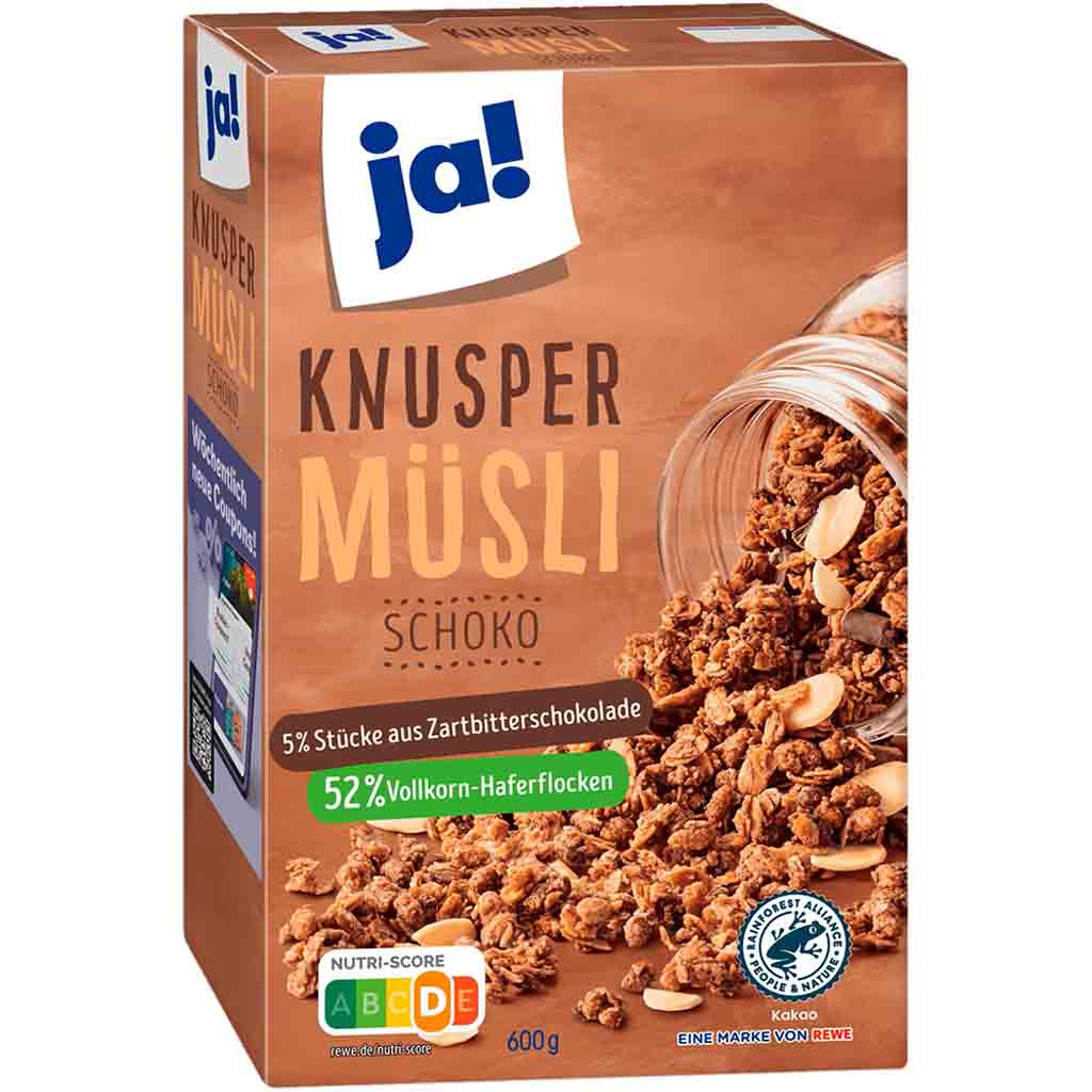 ja! Knusper Müsli Schoko 600g MHD:31.10.25