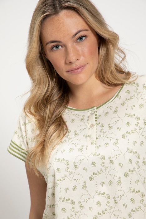 Pyjama-Shirt, Rundhals, Halbarm, Biobaumwolle