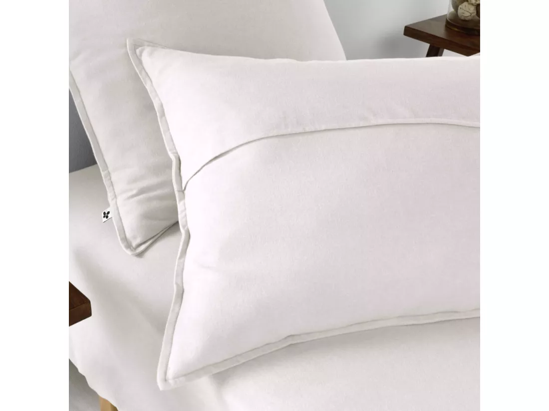 Parure de lit flanelle blanc 240x220 cm