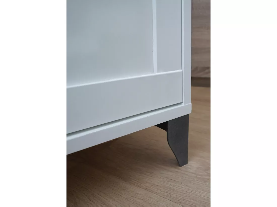 Meuble Vasque 2 portes + 1 tiroir coloris blanc Mat/Cambrian - Hauteur 95 x Longueur 82 x Profondeur 47 cm