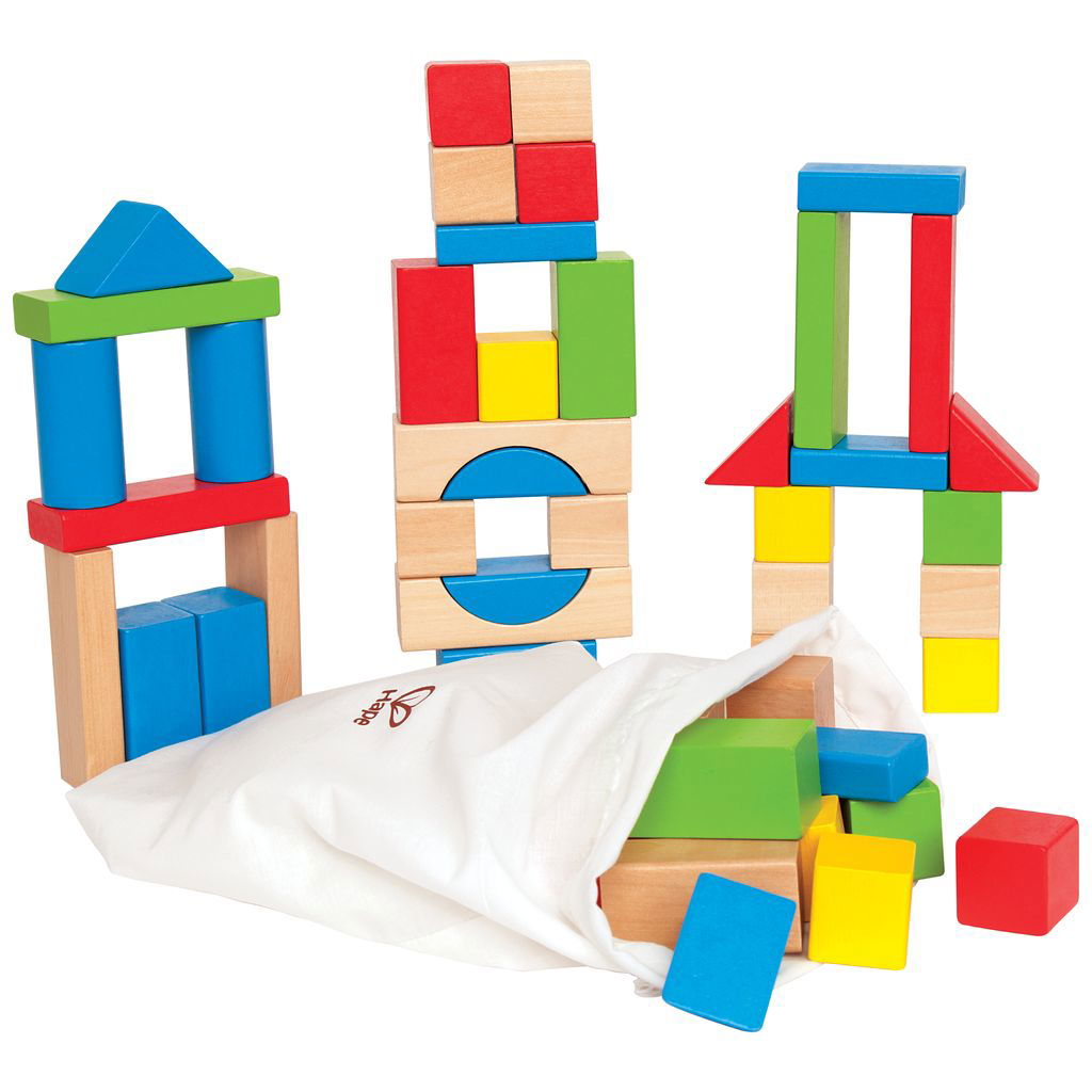 HapeHape   Bunte Holzbausteine 50tlg FSC
