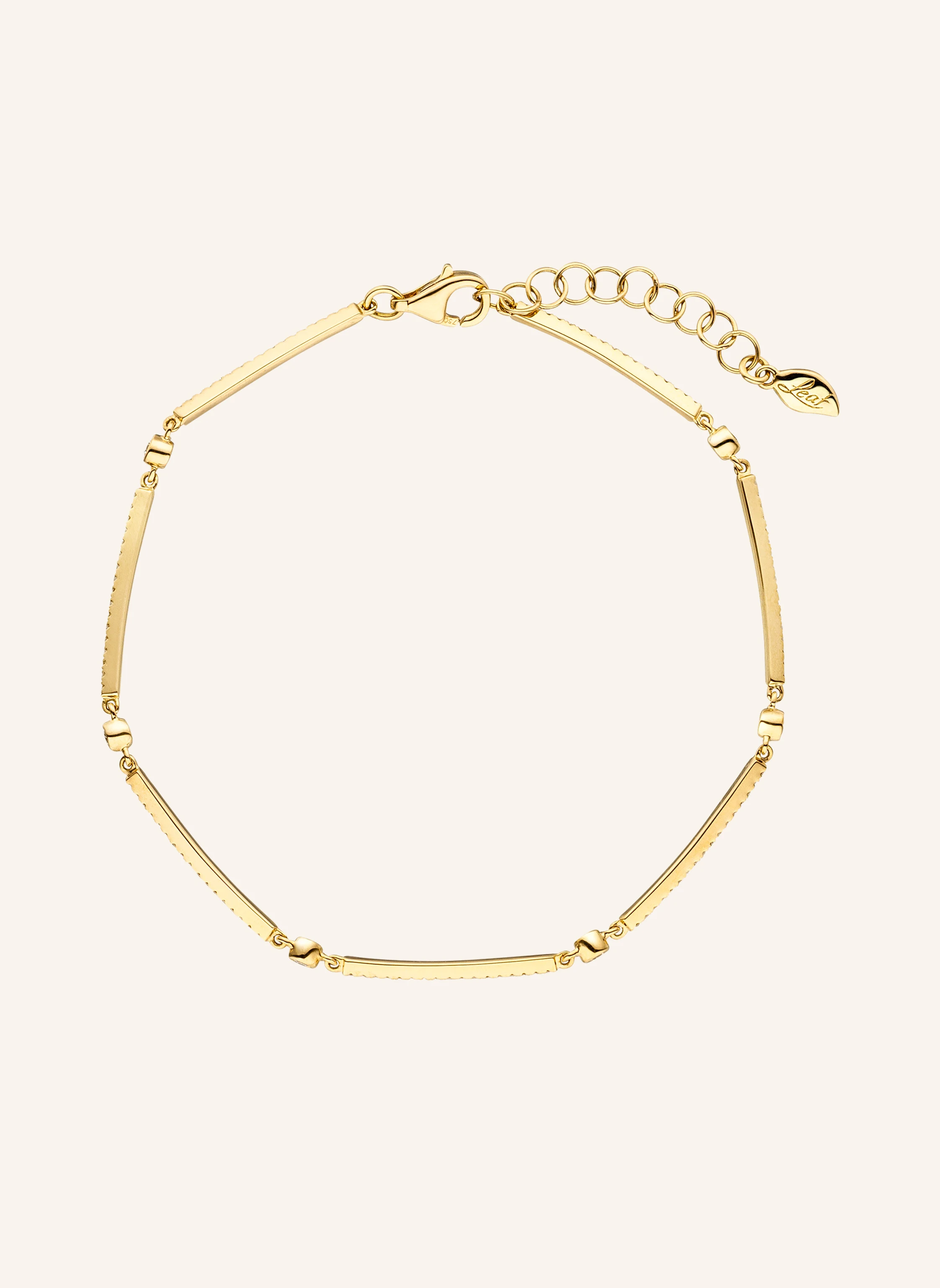Leaf Armband BAR aus 18 Karat Gelbgold mit Diamanten