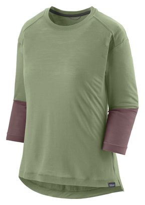 Maillot Manches 3/4 Femme Patagonia Merinos Vert/Violet
