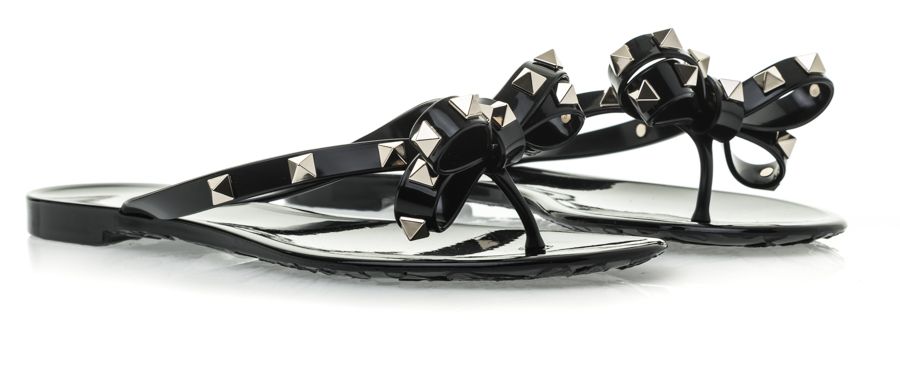 Valentino Garavani Flat Rubber Rockstud Sandals