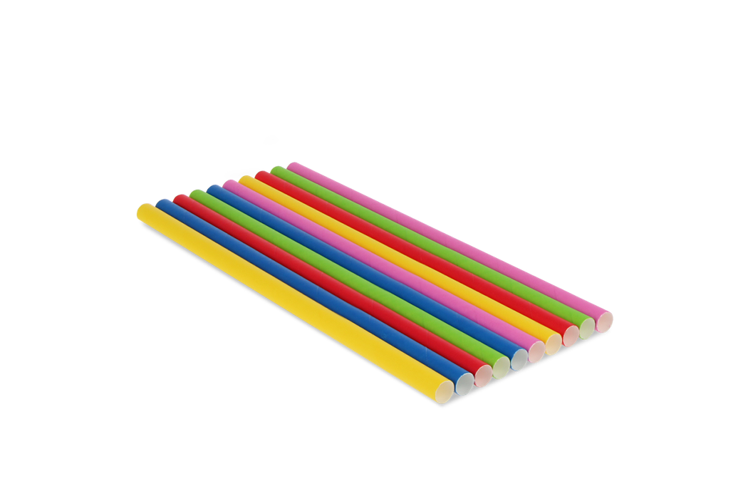 Papieren rietjes kleurenmix 240x10mm FSC®Mix BIO