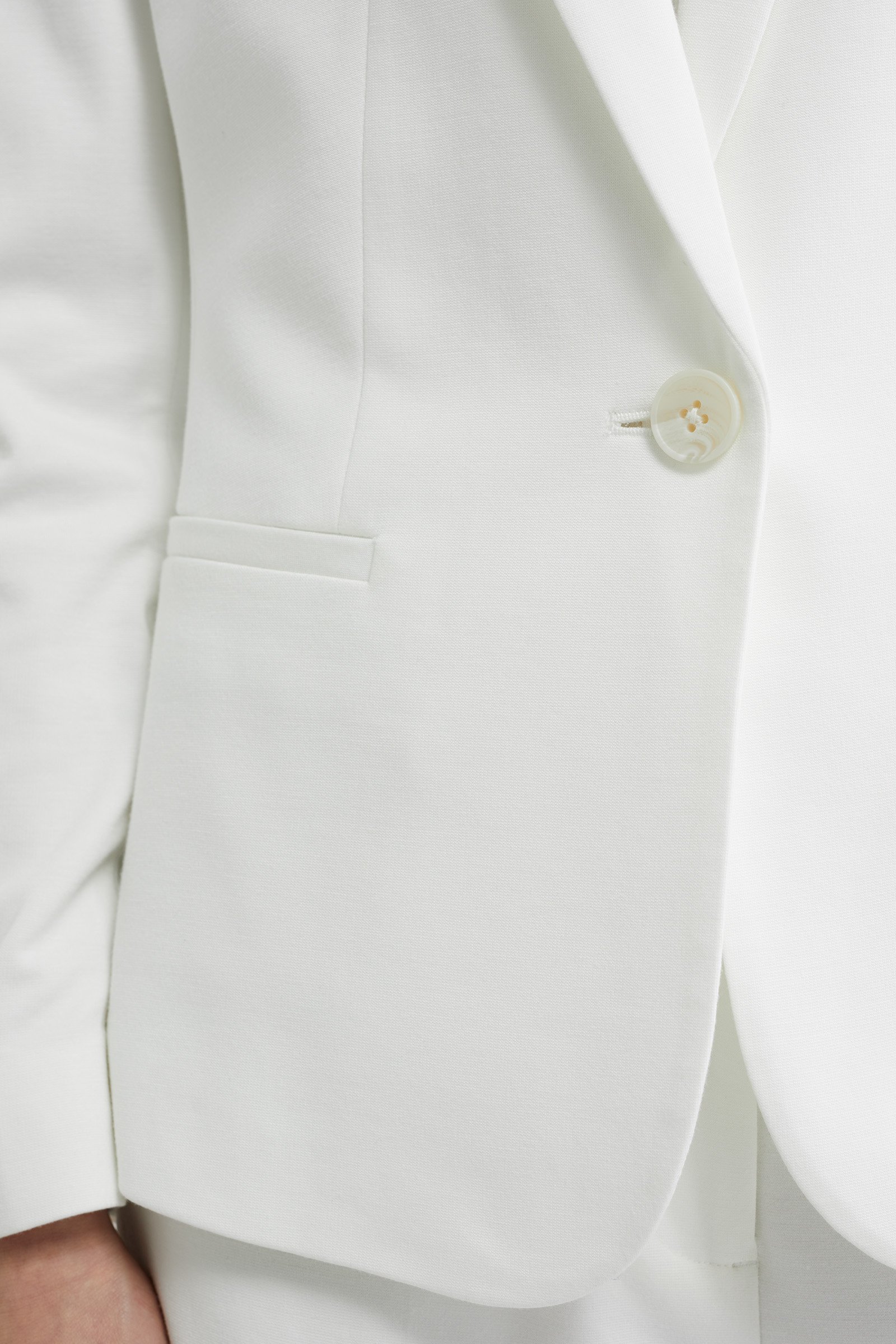 getailleerde jersey-stretch blazer WE Fashion Wit
