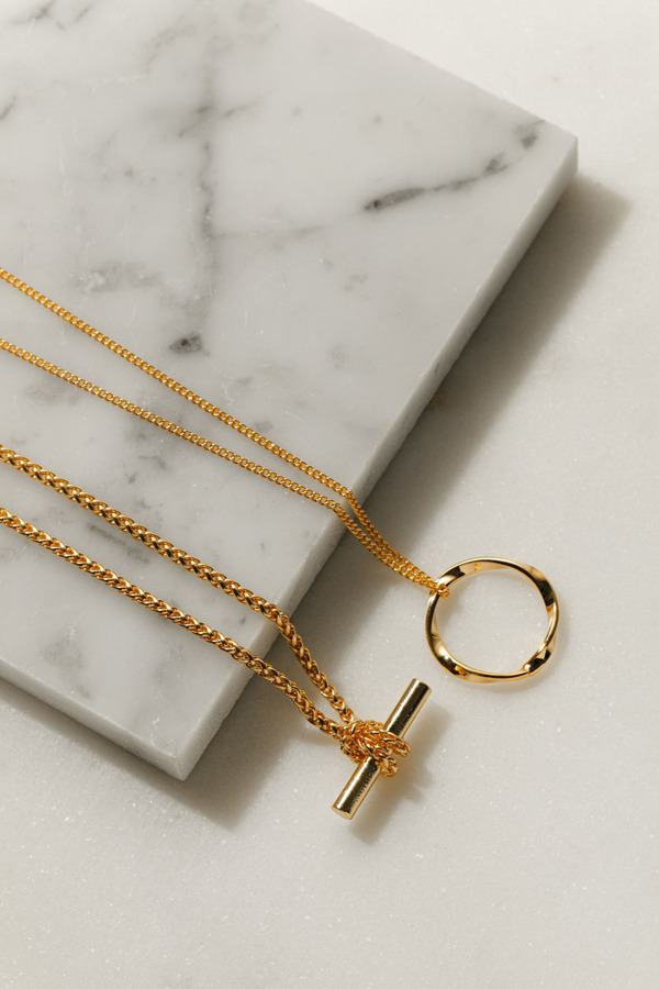 Orelia Jewellery T-Bar Chain Knot Necklace