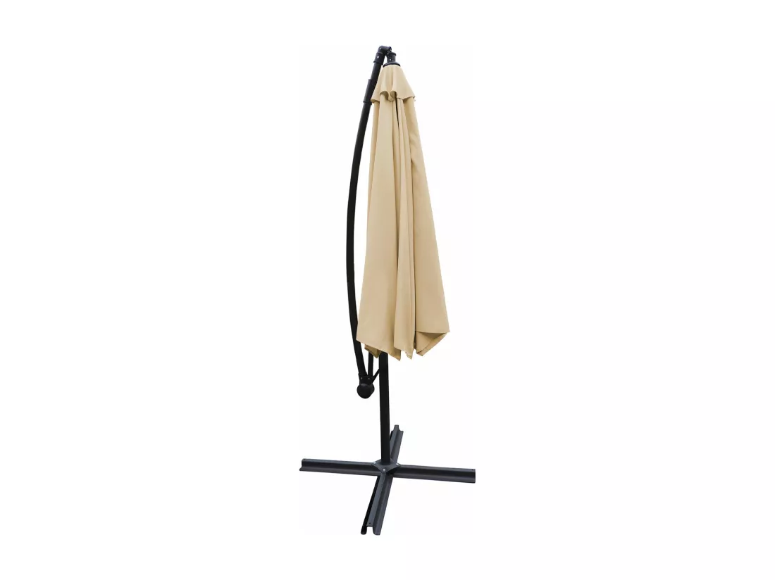 Parasol déporté MOLOKAI carré 2,7x2,7m beige + housse - HAPPY GARDEN