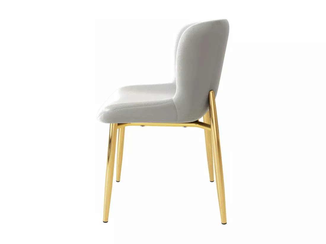 Lot de 4 chaises en velours et pieds en métal galvanisées, charge max 150kg, 54x45x82cm, Gris