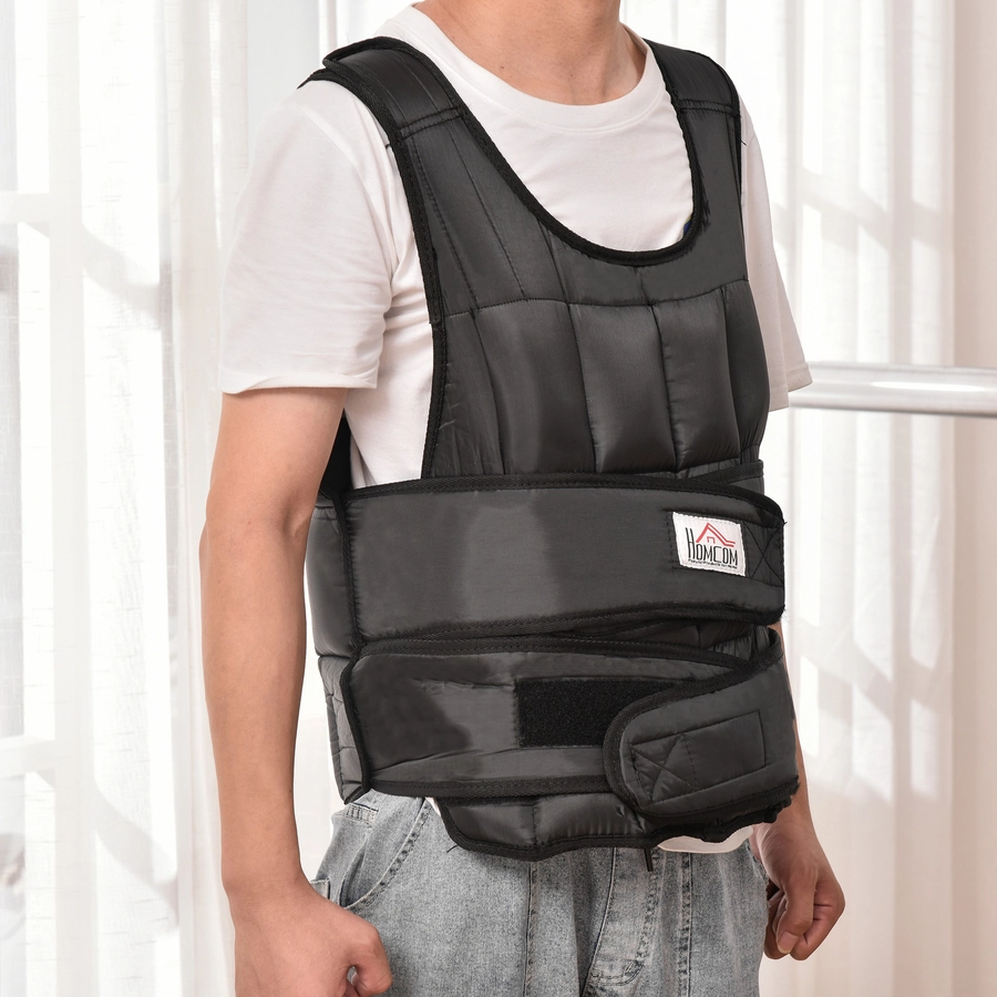 HOMCOM Trainingsweste mit 30 kg aufgeteilt auf 35 Gewichtssäcken schwarz