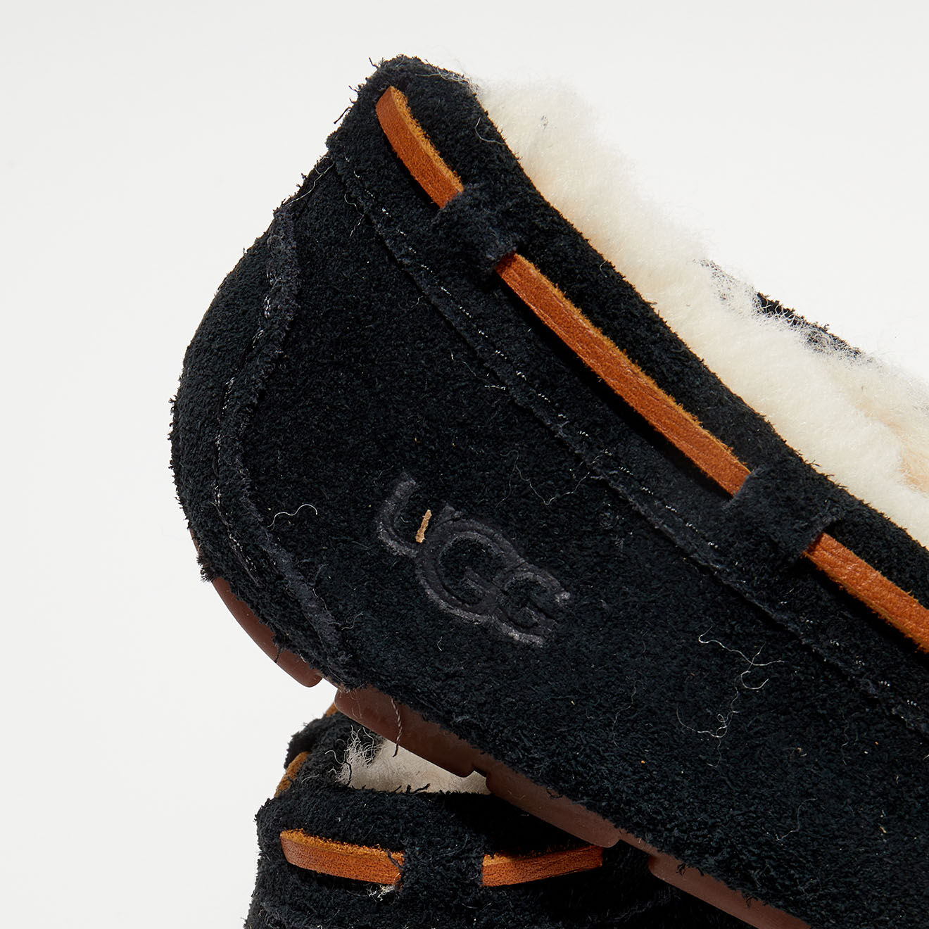 Ugg Mocassins fourrés Laine en Velours de Cuir Dakota noirs