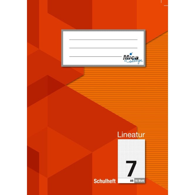 Schulheft A5 - Lineatur 7 - kariert - 16 Blatt