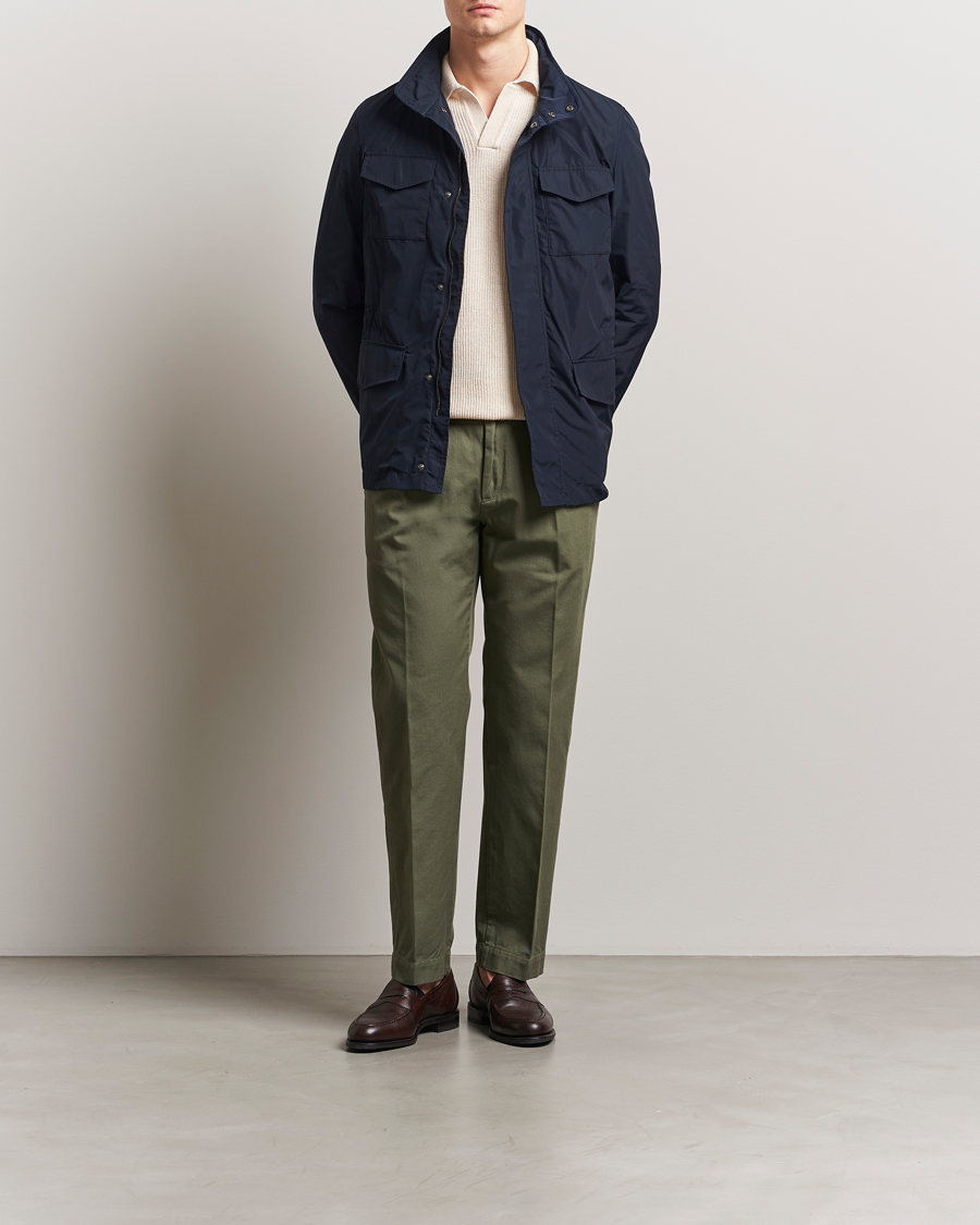 Incotex Technical Nylon Field Jacket Navy