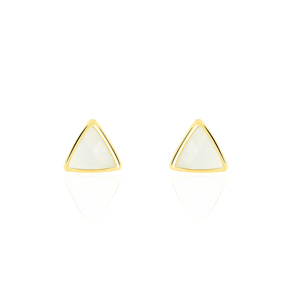 Boucles D'oreilles Puces Juliete Or Jaune Aigue Marine