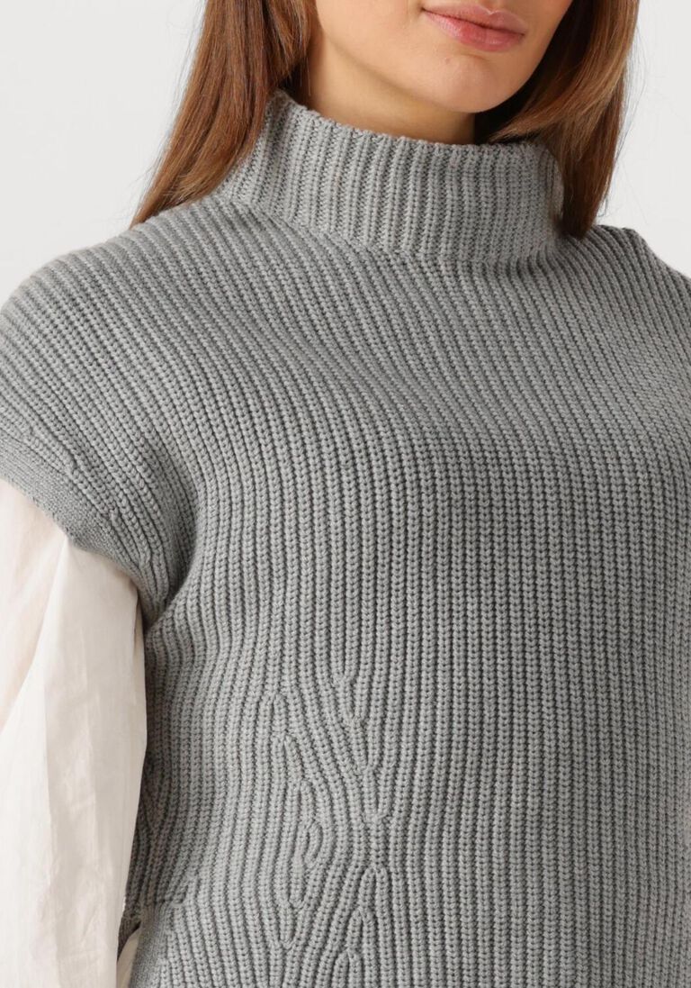 grijze mos mosh coltrui mmbiola bine knit vest