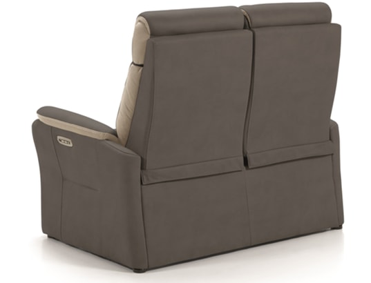 CONCEPT1 - Canapé tissu Paris 2 places 2 relax électrique gris foncé/beige