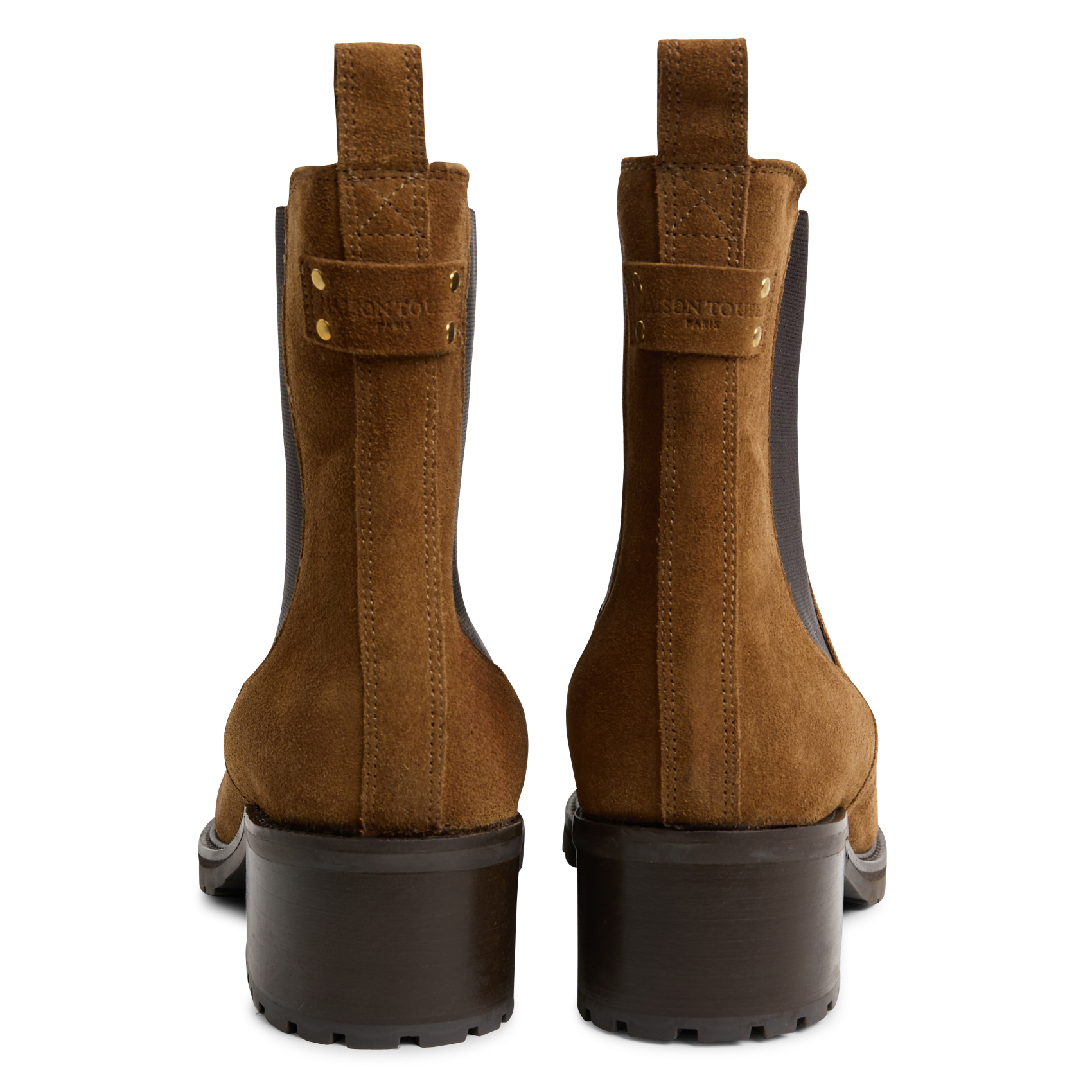 GOLDA - Bottines en cuir velours | Beige