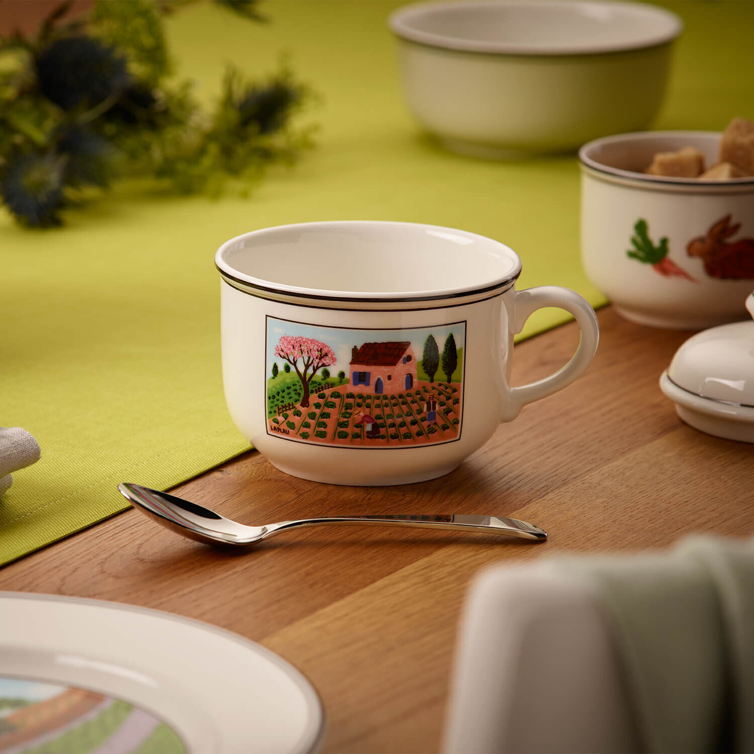 Design Naif Cappuccino cup Multi-colored, 11.2 oz, Premium Porcelain