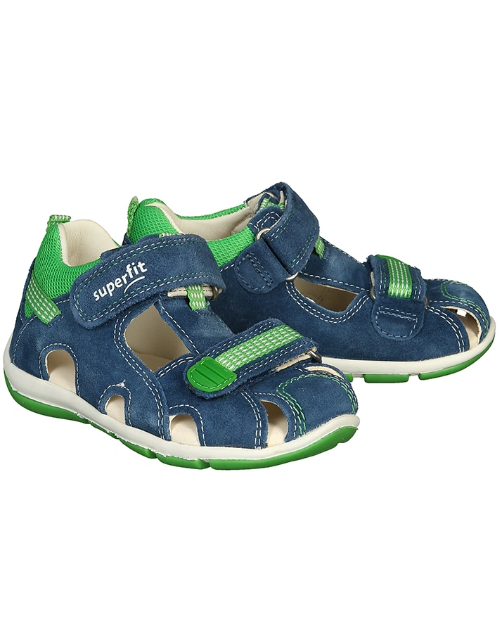 Lauflernsandalen FREDDY - MULTI mit Zehenschutz in blau/grün