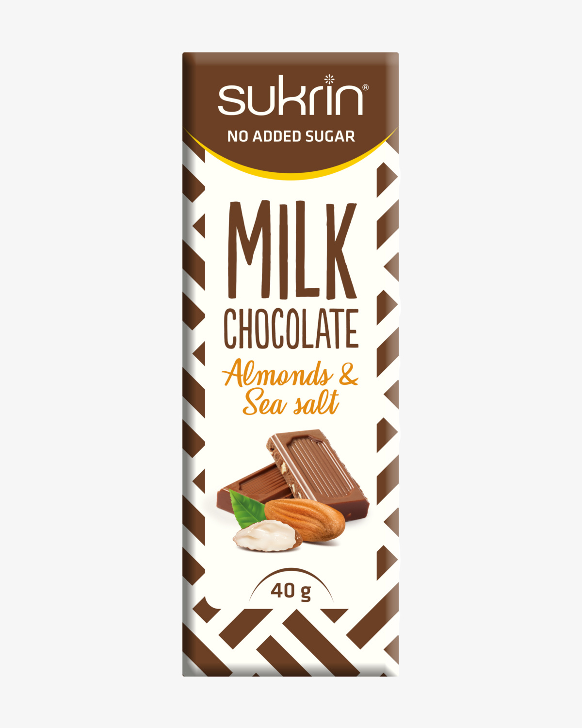 Funksjonell Mat Sukrin Melkesjokolade Mandler og Havsalt 40g