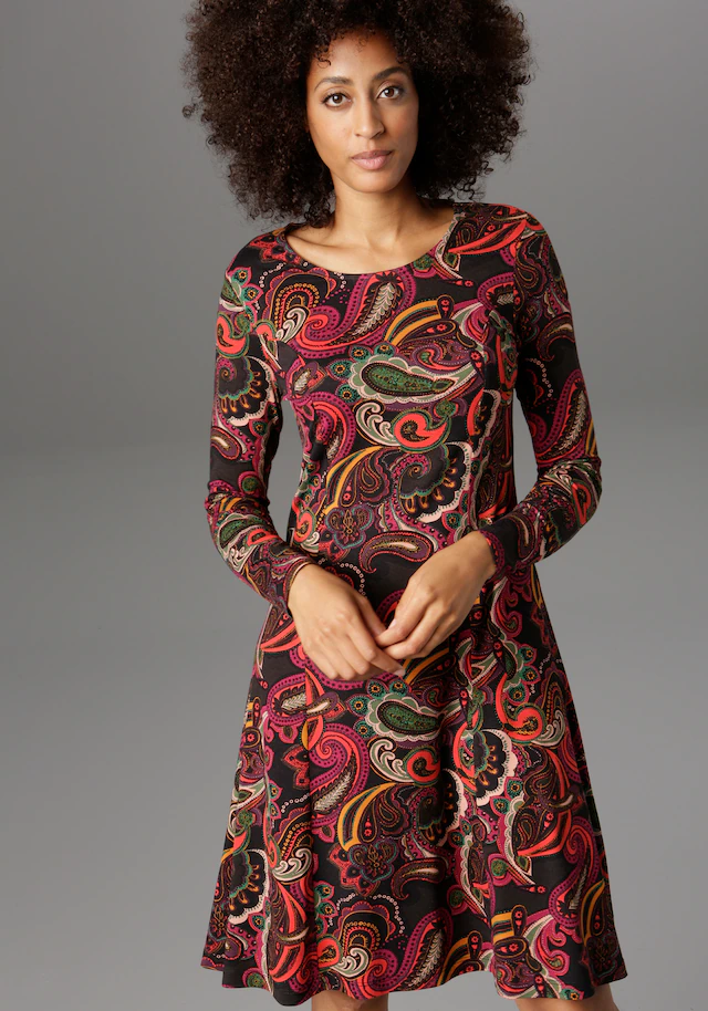 Aniston SELECTED Jerseykleid Paisley-Druck in satten Farben