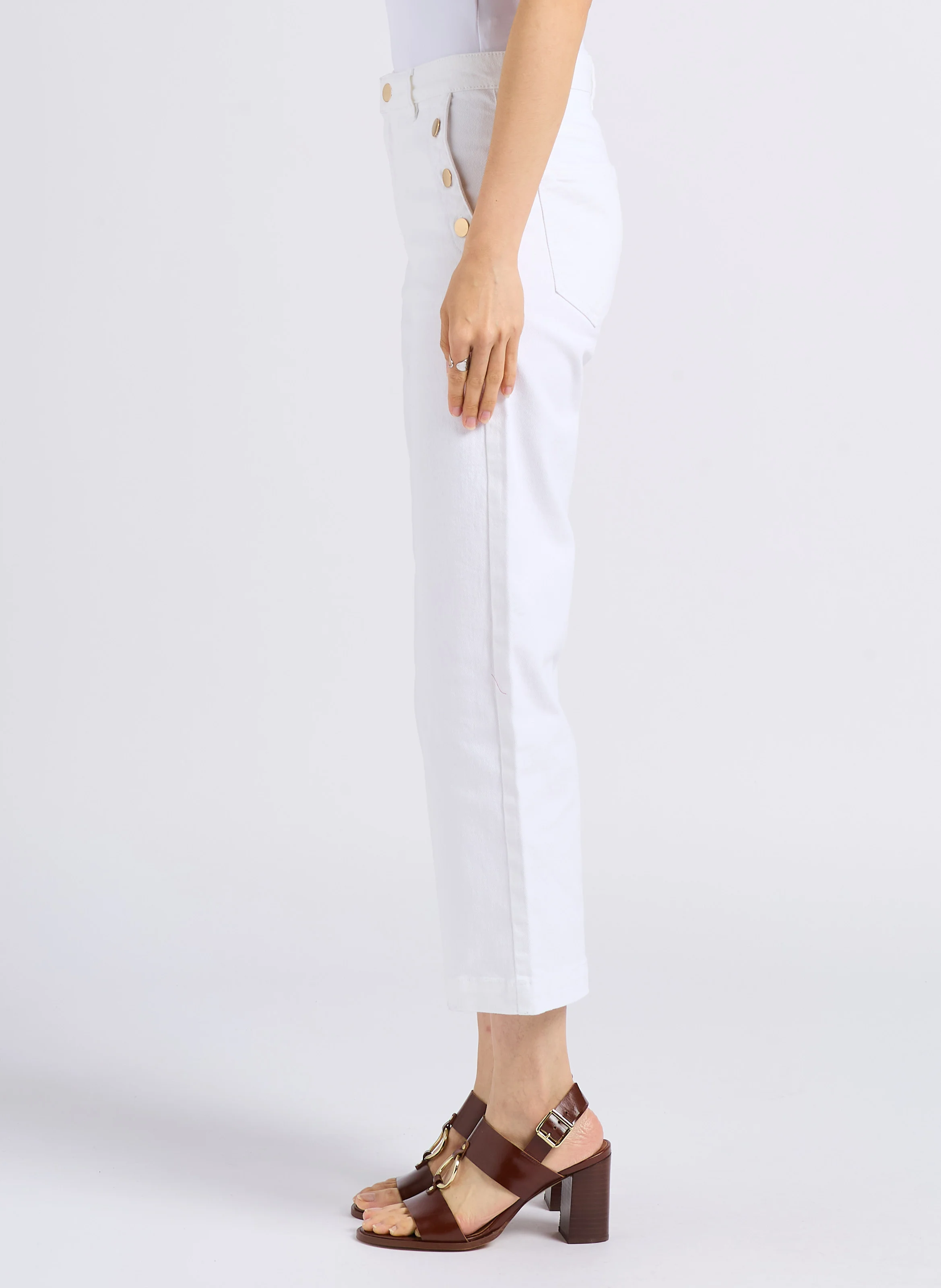 MOSS - Jean droit en coton stretch| Blanc