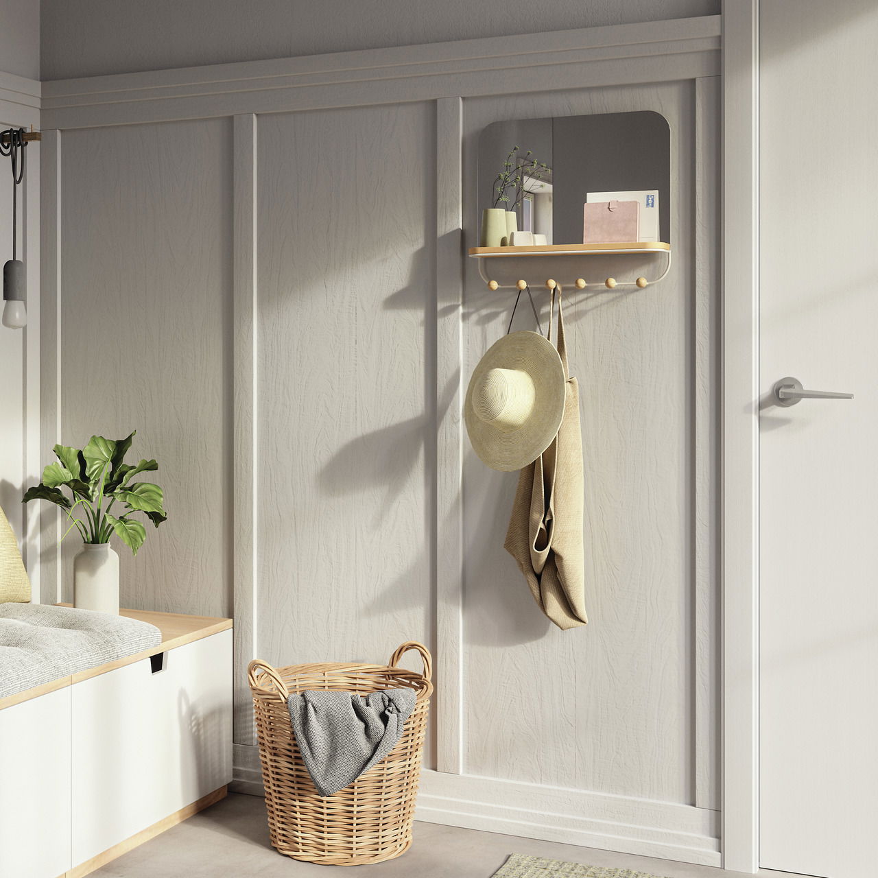 Umbra Spiegel mit Hakenleiste ESTIQUE