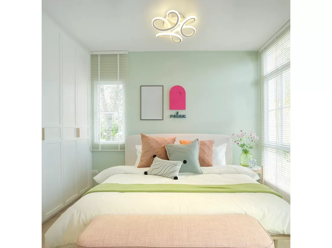 NETTLIFE Plafonnier LED 17W, 3000K 27*12cm Petite Lampe de Couloir Moderne Blanc Chaud Blanc Géométrie Design pour Salon Cuisine Studio Entrée