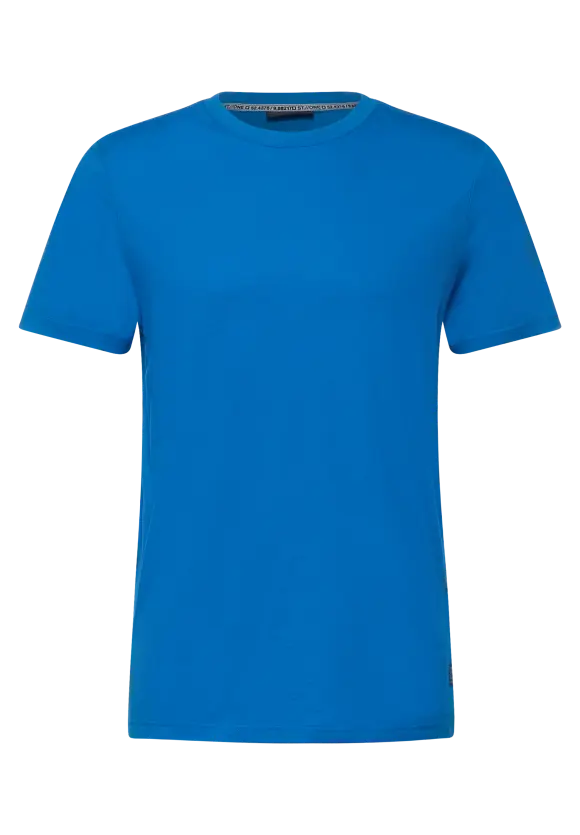 Basic T-Shirt in Unifarbe - electric blue