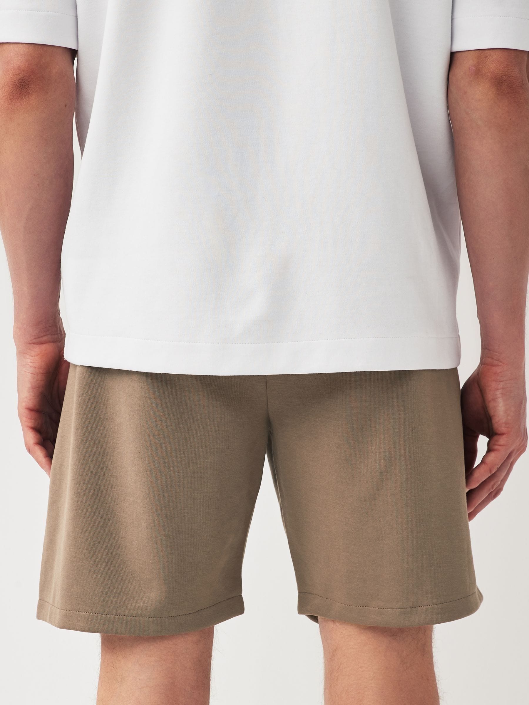 Donker kiezelkleurig - Jersey shorts met ritszakje