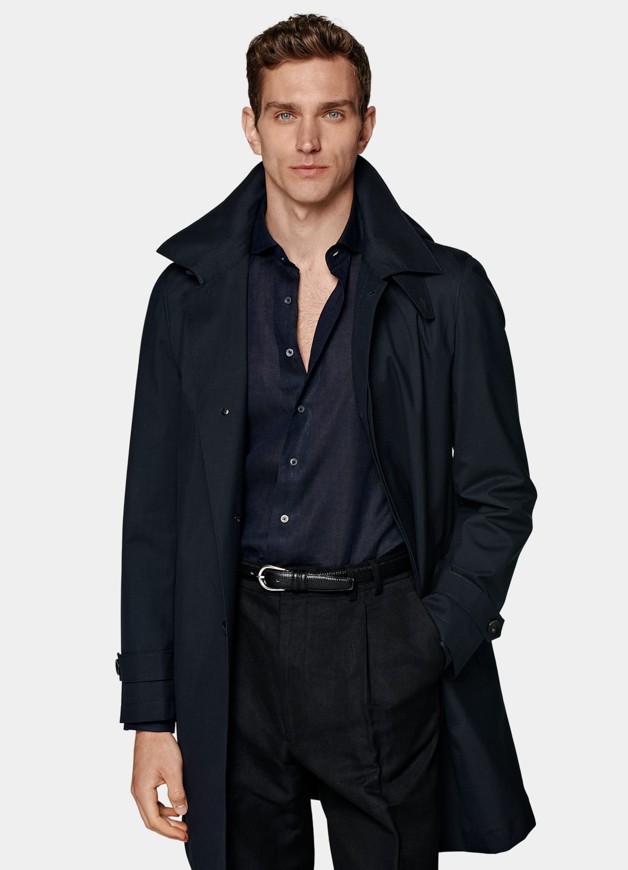 Manteau imperméable bleu marine