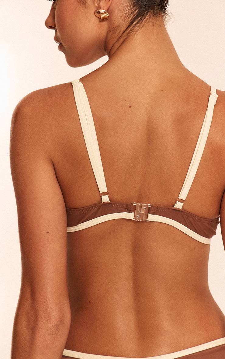 Chocolat Haut De Bikini À Armatures Avec Bordure Contrastante