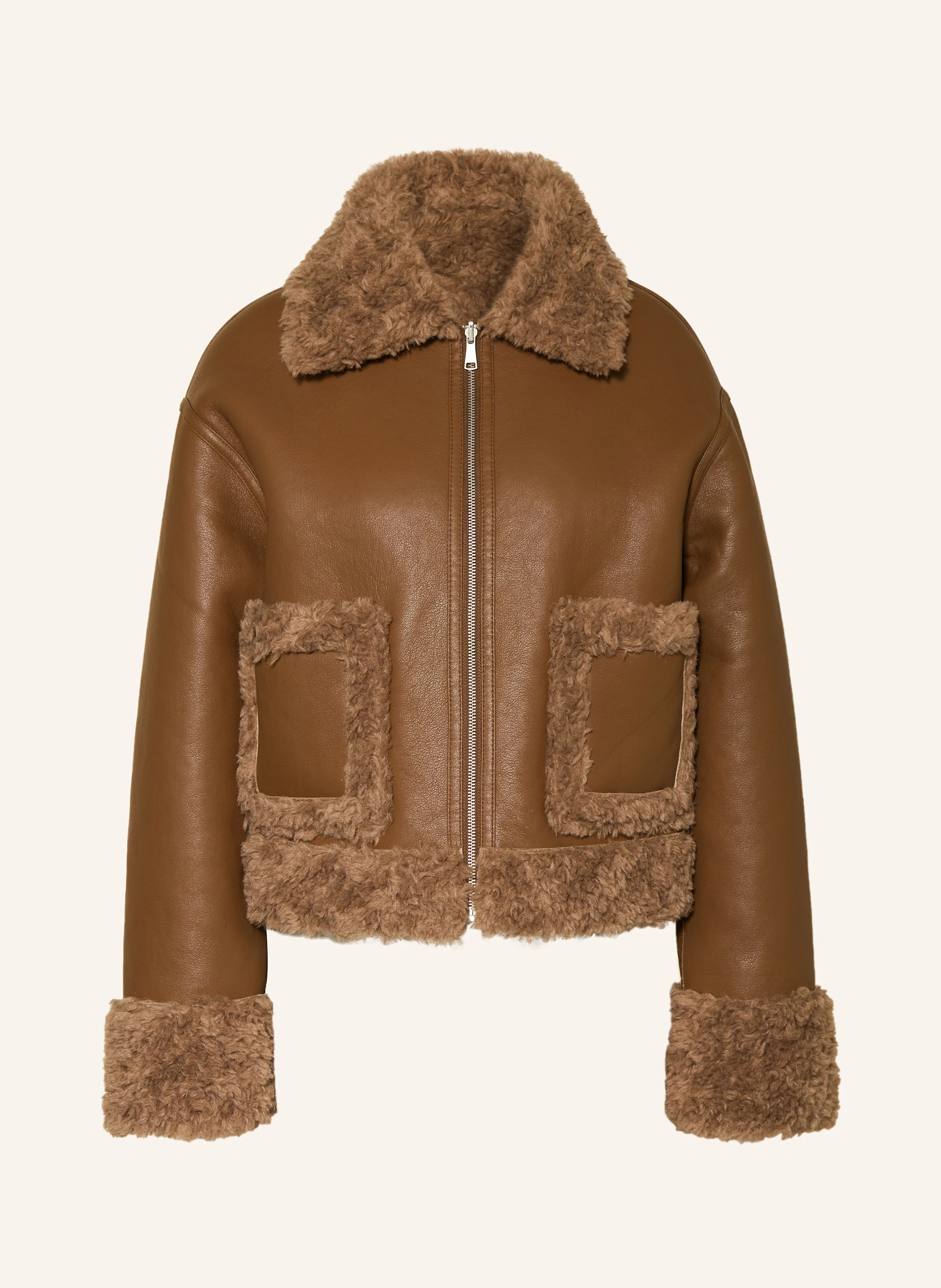 lilienfels Lederjacke mit Kunstfell