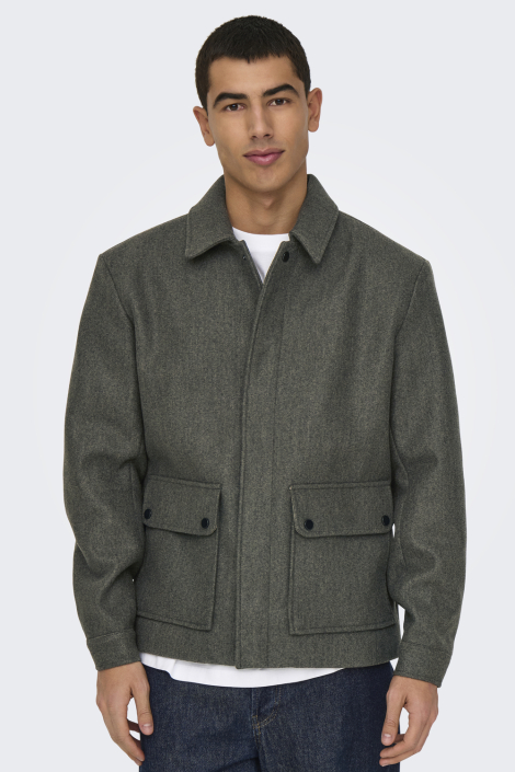 Only & Sons taupe heren jas