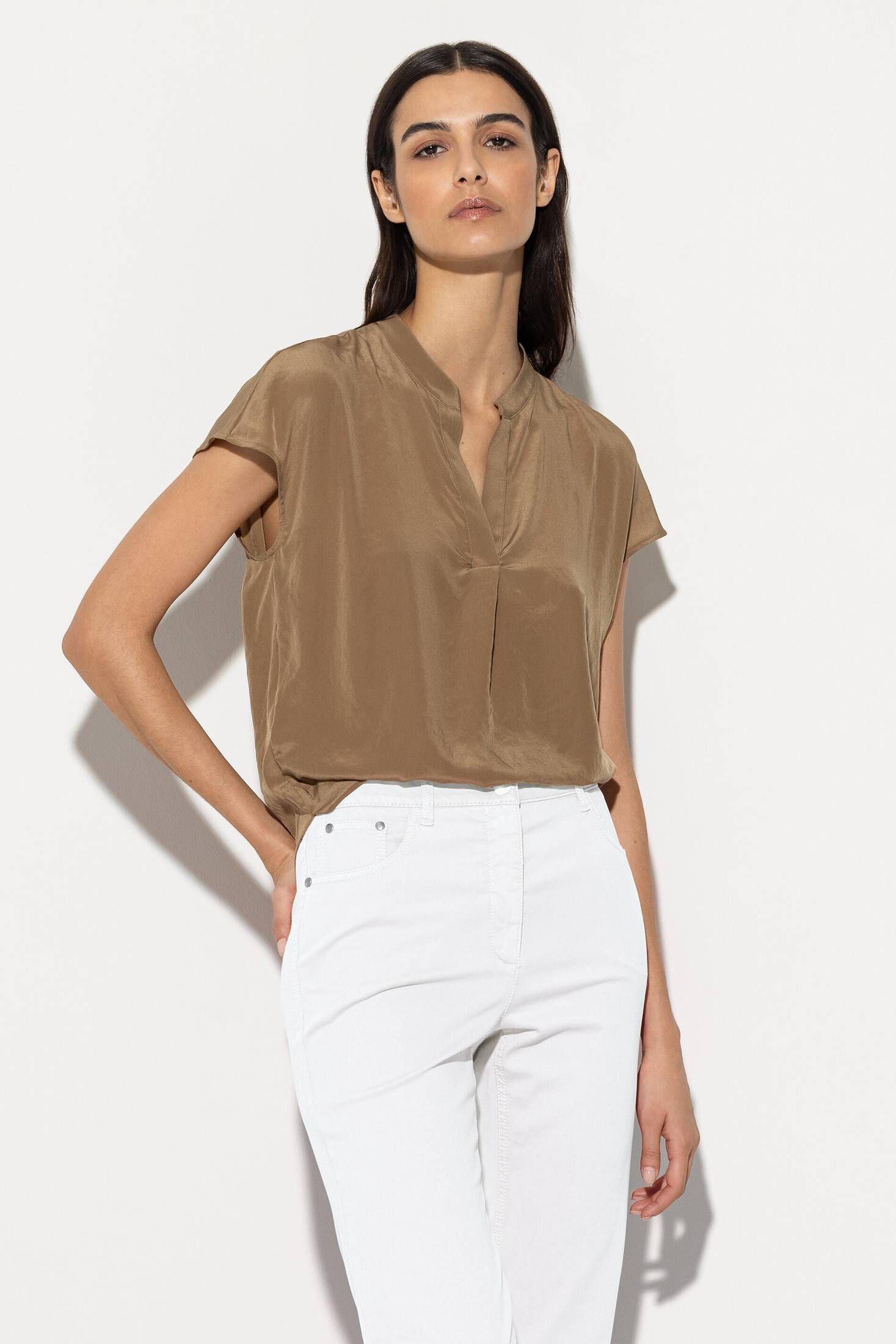 Luisa Cerano| Damen Tunika mit Poloblende