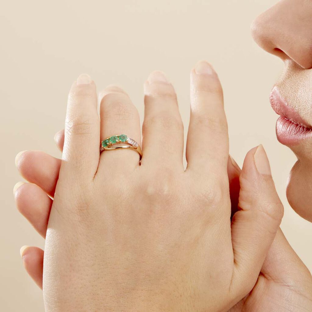 Bague Or Jaune Abelard Emeraudes Diamants