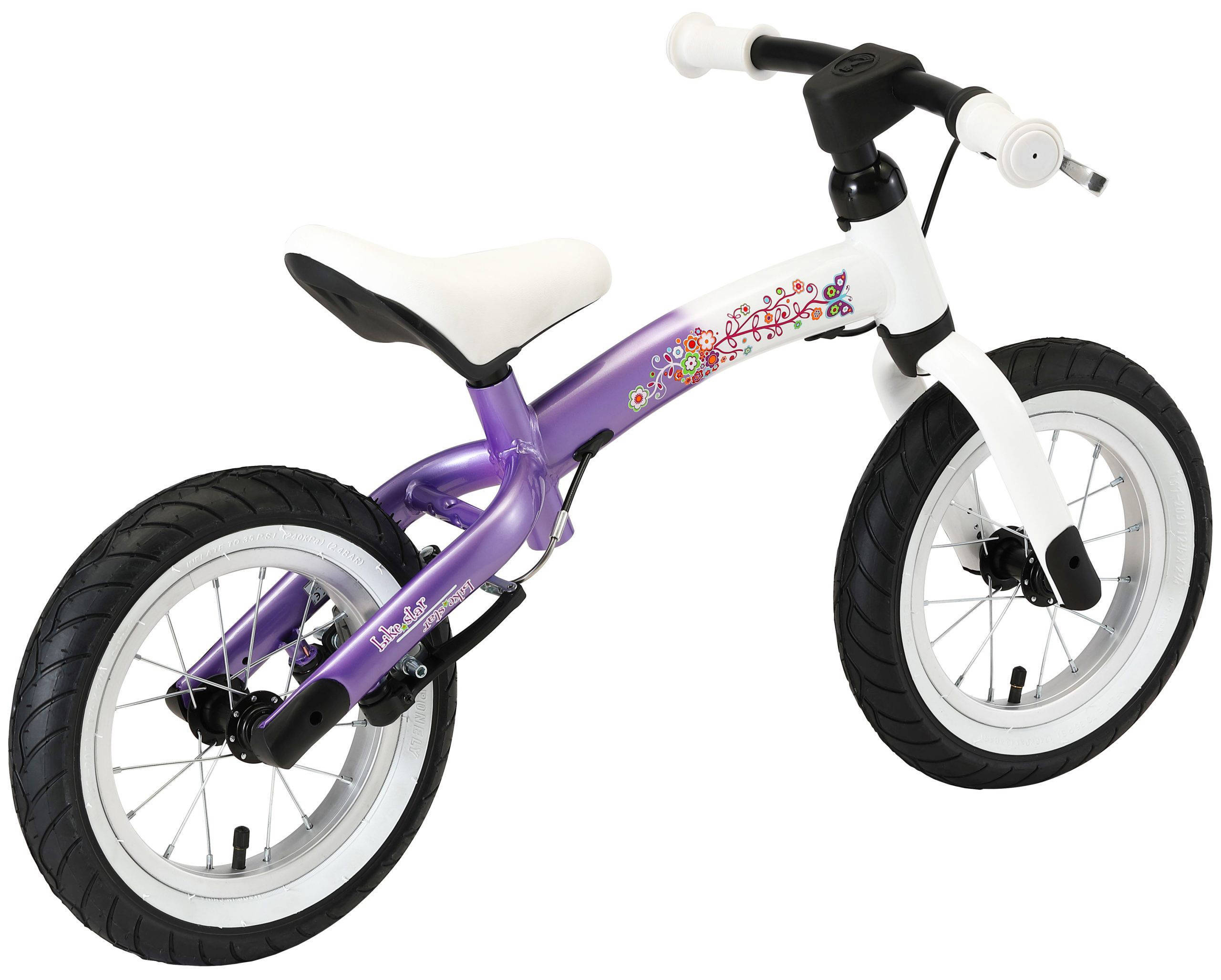 BikeStar Sport, meegroei loopfiets, 12 inch, lila wit