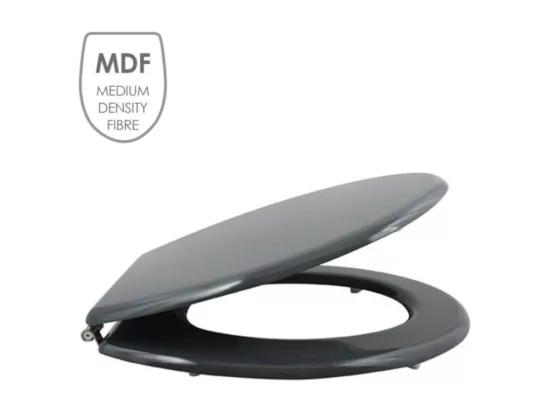 Abattant wc MDF CLEO Gris Anthracite - Charnières Inox MSV