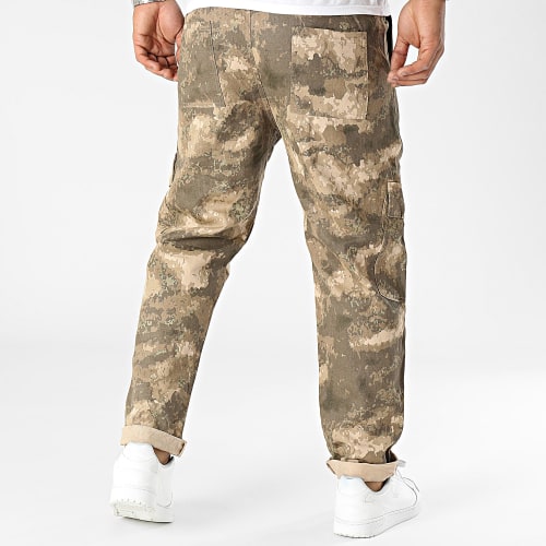 Pantalon Cargo Beige Marron Camouflage