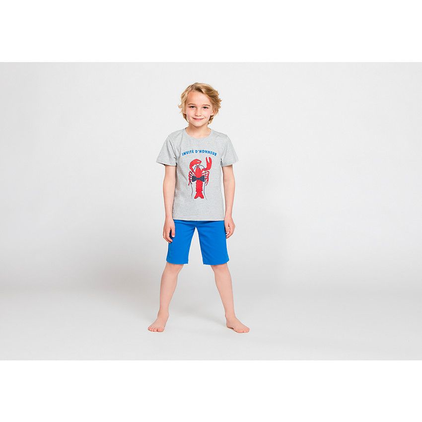 Pyjama en jersey print homard et message - Bleu moyen