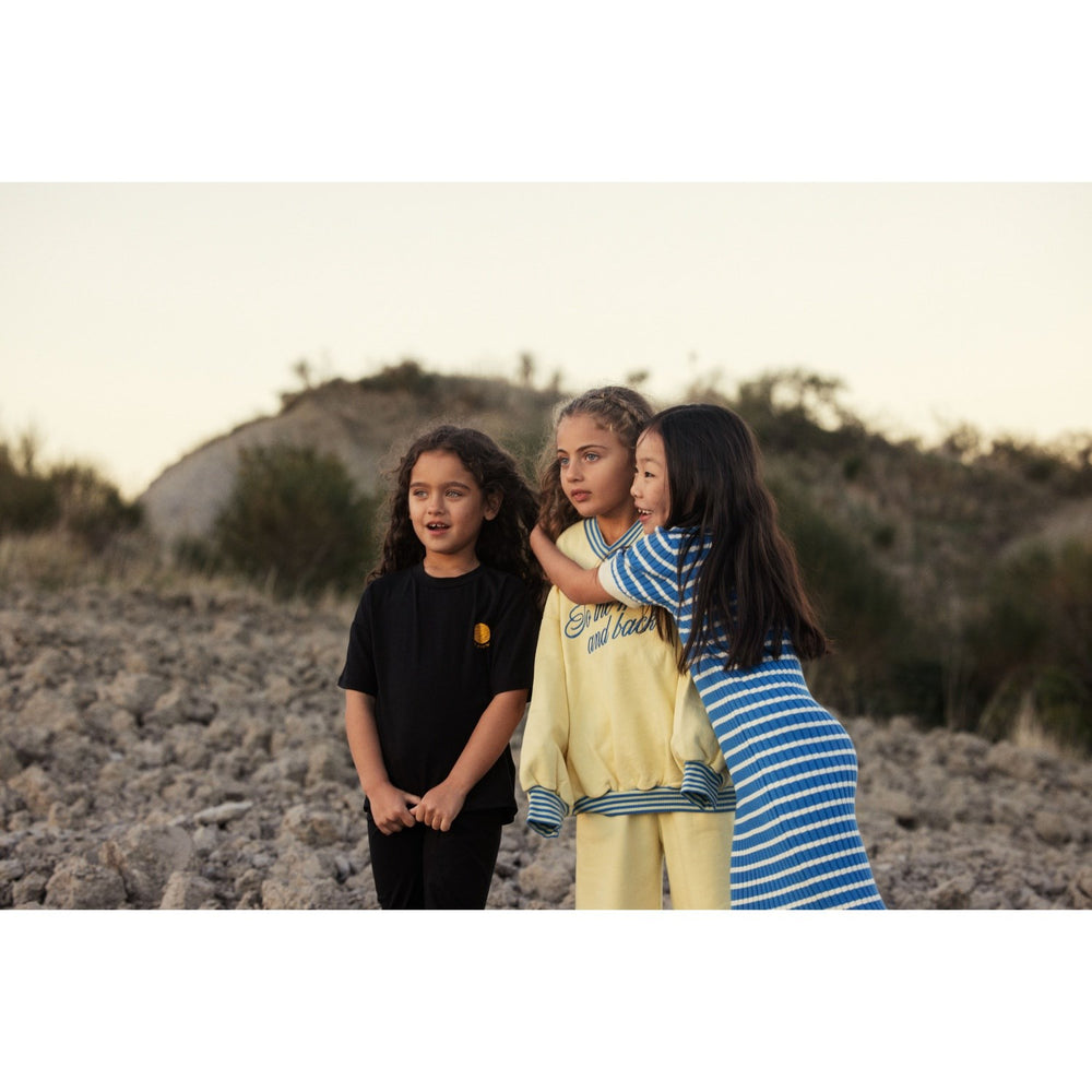 Køb Mini Rodini Yellow To The Moon Emb Sweatshirt