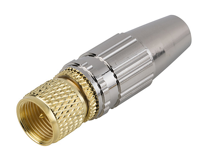 Fiche TV type F à câbler pour PF100/RG6, Or