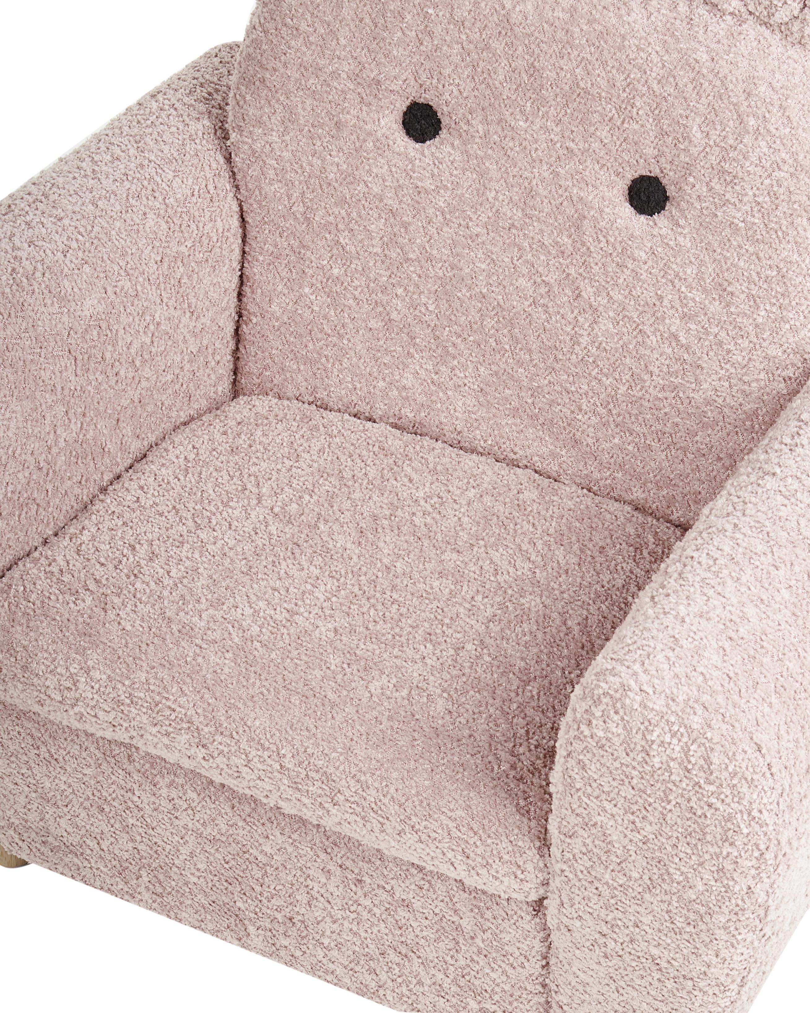 Kinderfauteuil Nijlpaard MARIBO Bouclé Pastelroze