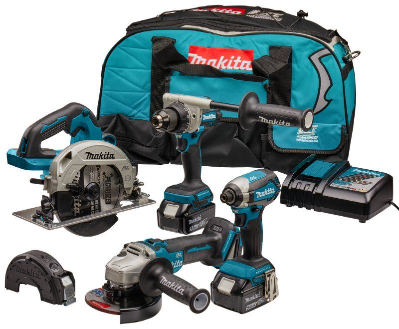 Makita DLX4156TX1 18V Combiset voor allround tot zwaar boor-, (slag)schroef-, slijp- en cirkelzaagwerk